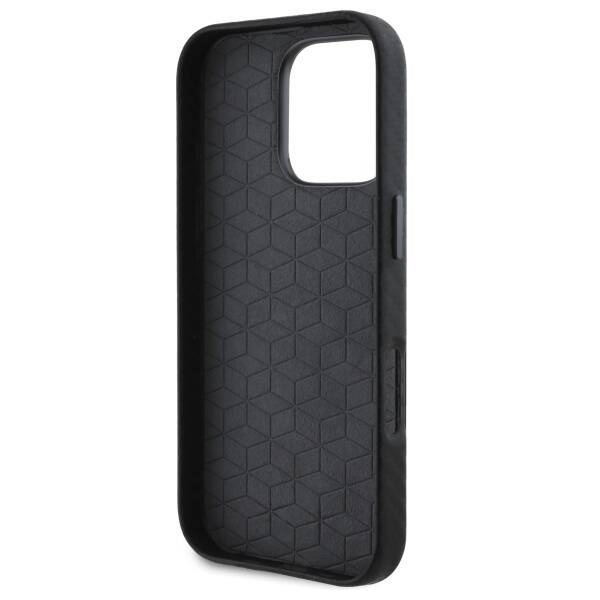 Etui BMW iPhone 16 Pro Max czarny/black hardcase Carbon Wrapped Metal