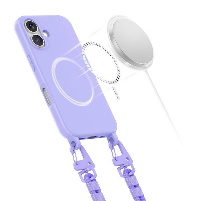 Etui Tech-protect Magnecklace Magsafe iPhone 16 Lavender