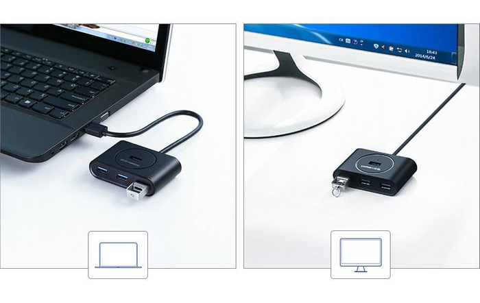 Ugreen rozdzielacz HUB 4x USB 3.2 Gen 1 (kabel 1 m) czarny (CR113 20291)
