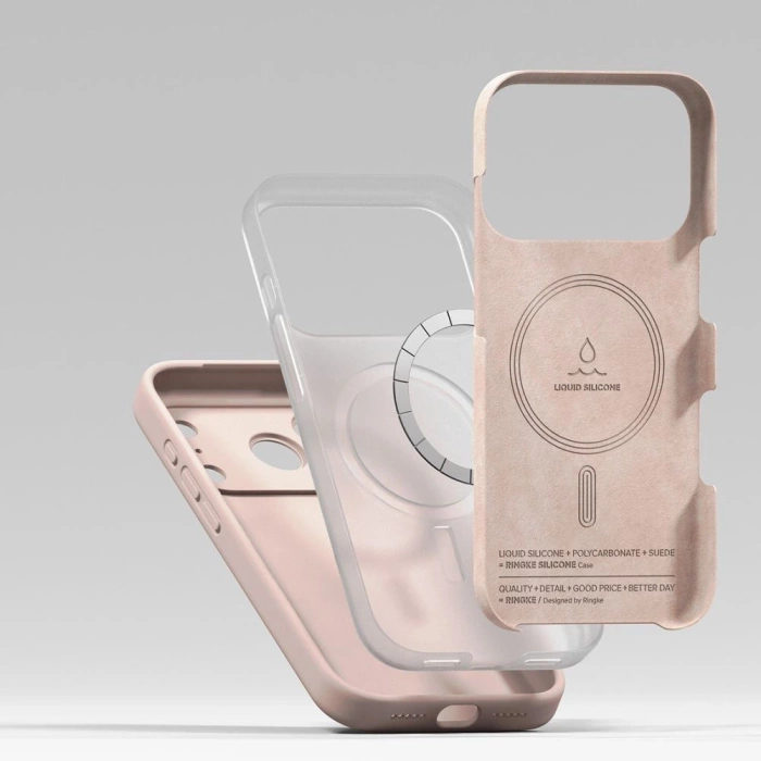RINGKE SILICONE MAGNETIC MAGSAFE IPHONE 17 PRO PINK SAND