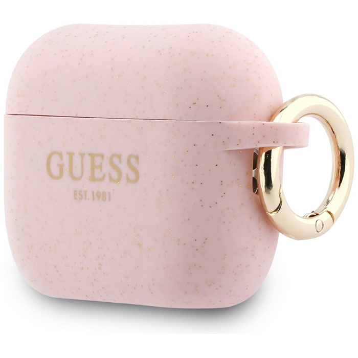 Etui Guess Silicone Glitter Ring do      AirPods Pro 3 różowy