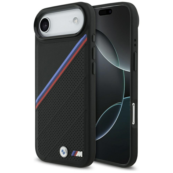 Etui BMW M Tricolor Metal Logo MagSafe   do iPhone 17 Air czarny