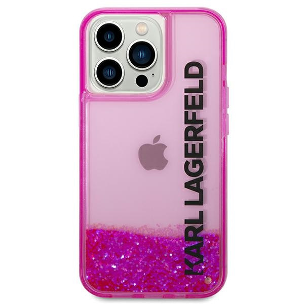 ETUI Karl Lagerfeld iPhone 14 Pro 6,1" różowy/pink hardcase Liquid Glitter Elong