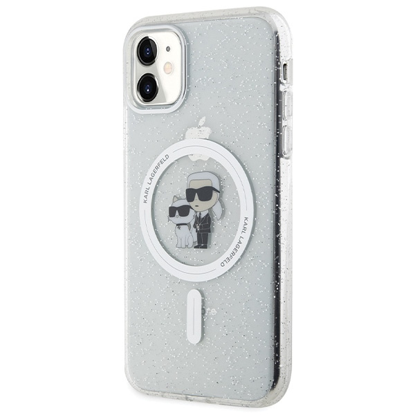 Etui Karl Lagerfeld KLHMN61HGKCNOT iPhone 11 / Xr 6.1" transparent hardcase Karl&Choupette Glitter MagSafe Case