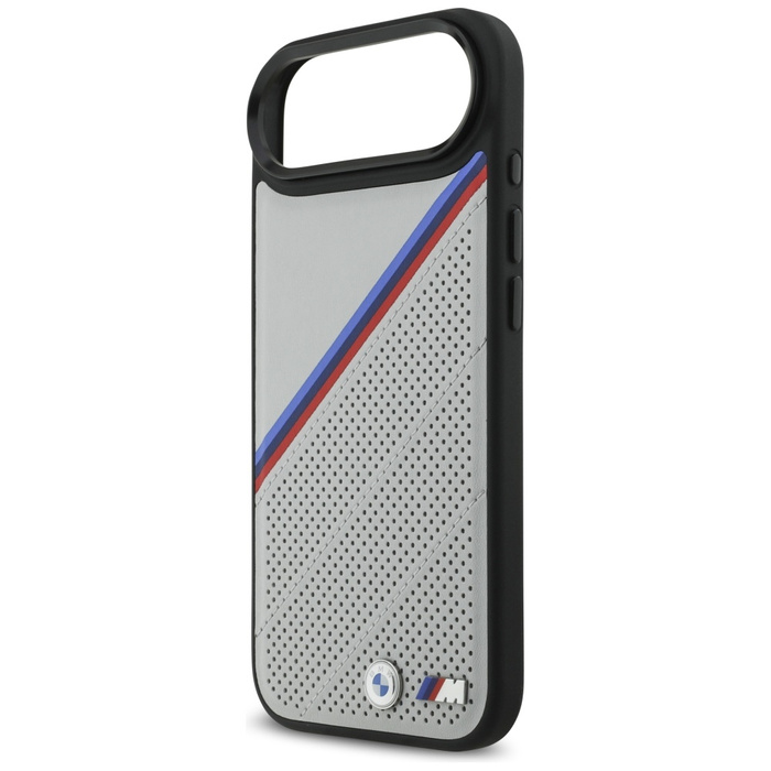 Etui BMW M Tricolor Metal Logo MagSafe   do iPhone 17 Air szary