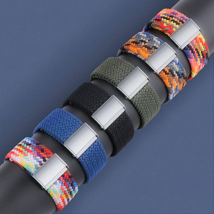 Strap Fabric opaska do Watch 7 / 6 / SE / 5 / 4 / 3 / 2 (41mm / 40mm / 38mm) pleciony materiałowy pasek bransoletka do zegarka zielony