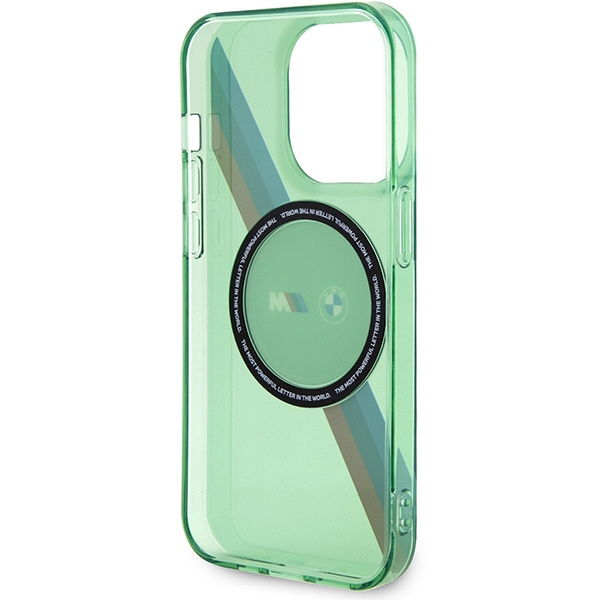 Etui Bmw Bmhmp15lhdtn Iphone 15 Pro 6.1" Zielony/green Hardcase M Tricolor Stripes Magsafe Case