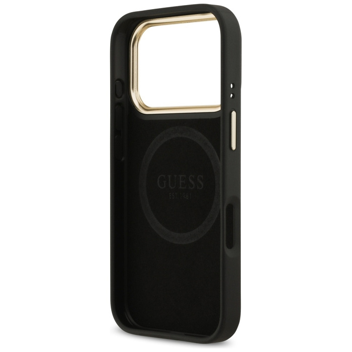 Etui Guess 4G Logo Plate MagSafe do      iPhone 17 Pro czarny
