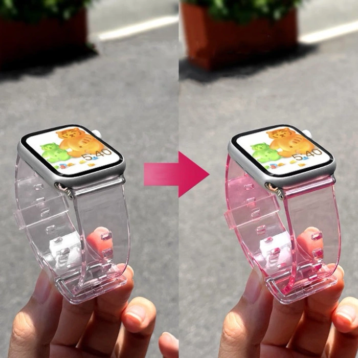 Pasek silikonowy bransoleta bransoletka Strap Light do zegarka Apple Watch 38 / 40 mm - żółty