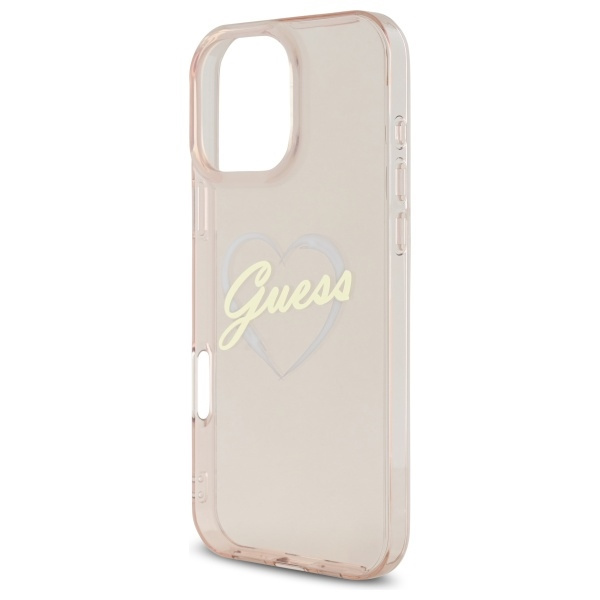 Etui Guess iPhone 16 Pro 6.3" różowy/pink hardcase IML Heart