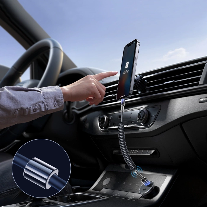 Kabel spiralny Joyroom S-A43 Crystal-Clear Series 3A USB-A - Lightning 1,5m - czarny