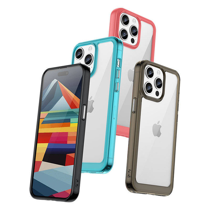 Etui Wzmocnione etui z elastyczną ramką do iPhone 15 Pro Max Outer Space - czarne Case