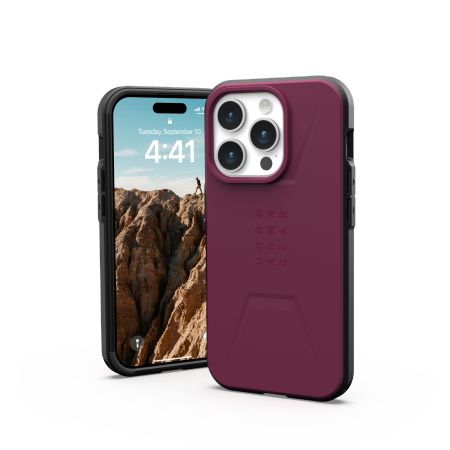 Etui UAG Civilian Magsafe - obudowa ochronna do iPhone 15 Pro kompatybilna z MagSafe (bordeaux) Case