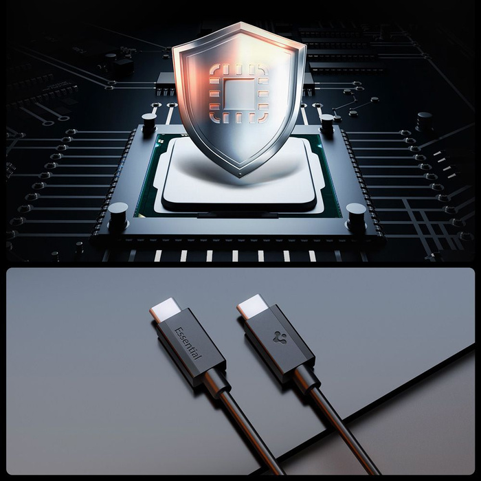 KABEL USB-C SPIGEN EB6010CC ESSENTIAL 60W 100CM CZARNY