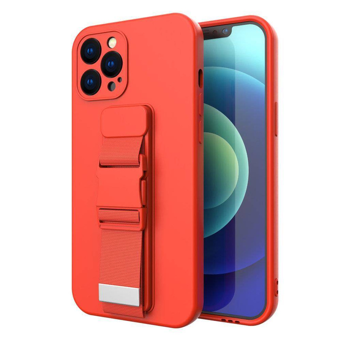 ETUI Rope Case silikonowe etui ze smyczą torebka smycz pasek do Xiaomi Poco X4 Pro 5G czerwony CASE