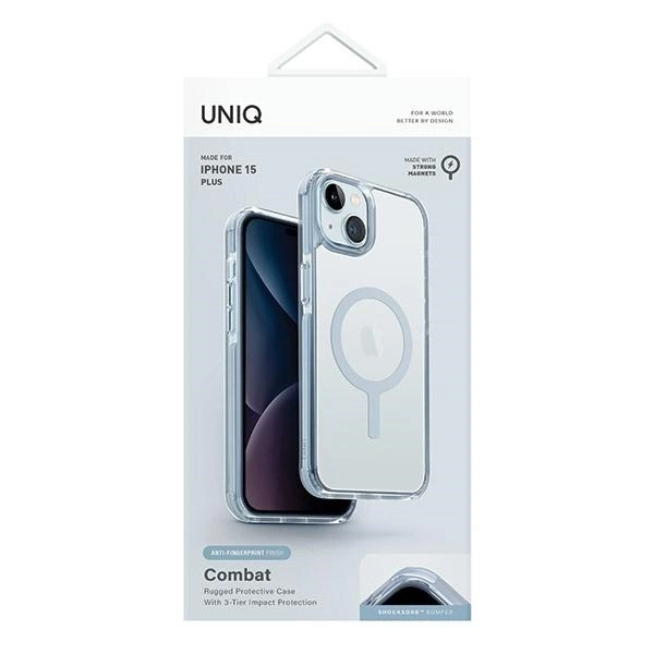Etui UNIQ etui Combat iPhone 15 Plus / 14 Plus 6.7" Maglick Charging jasnoniebieski/ice blue Case
