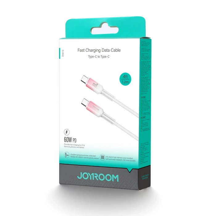 Kabel Joyroom S-A42 Crystal-Clear Series 60W USB-C - USB-C 1,2m - biały