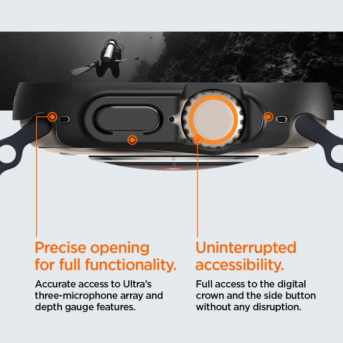 Etui Spigen Thin Fit 360 Apple Watch Ultra 49mm Ultra 2 Czarne
