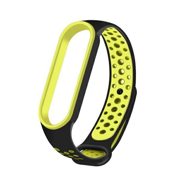 Beline pasek Mi Band 7/6/5czarny-zielony/black-green Design
