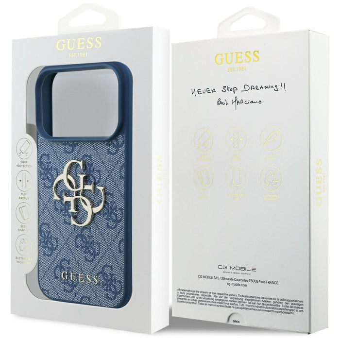 Etui Guess 4G Big Logo do iPhone 17 Pro  niebieski