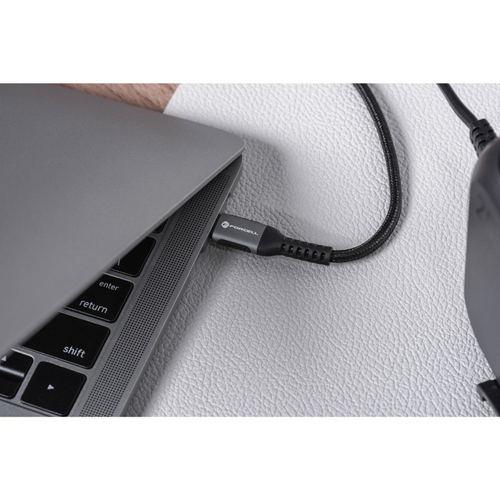 Kabel USB A do USB C Forcell F-Energy QC4.0 3A 66W Cafule 1,2 m C256 czarny
