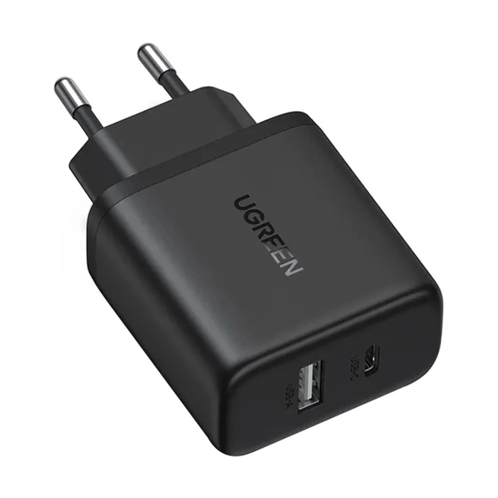 Ładowarka sieciowa Ugreen X227 20W GaN 1x USB-A  1x USB-C - czarna