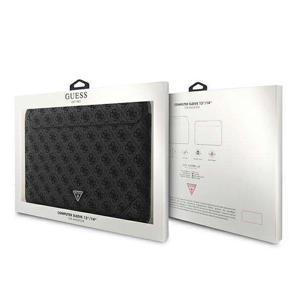 Torba GUESS Laptop 13 14 Sleeve 4G Uptown Triangle Logo Czarny