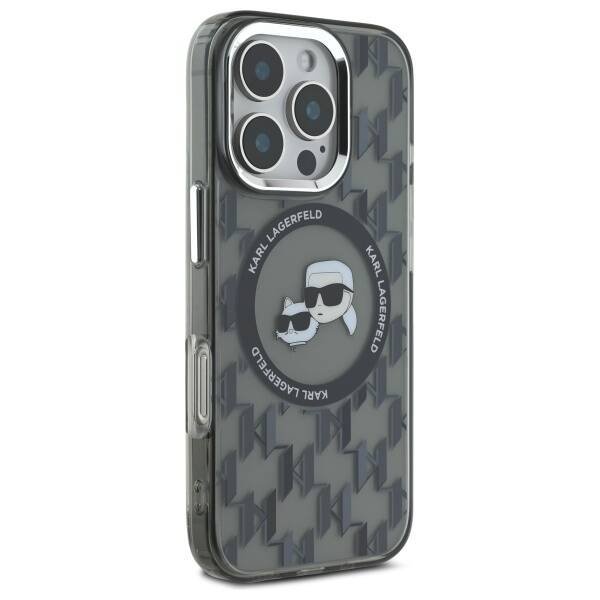 Etui Karl Lagerfeld iPhone 16 Pro Max 6.9" czarny/black IML Monogram Karl&Choupette Head MagSafe