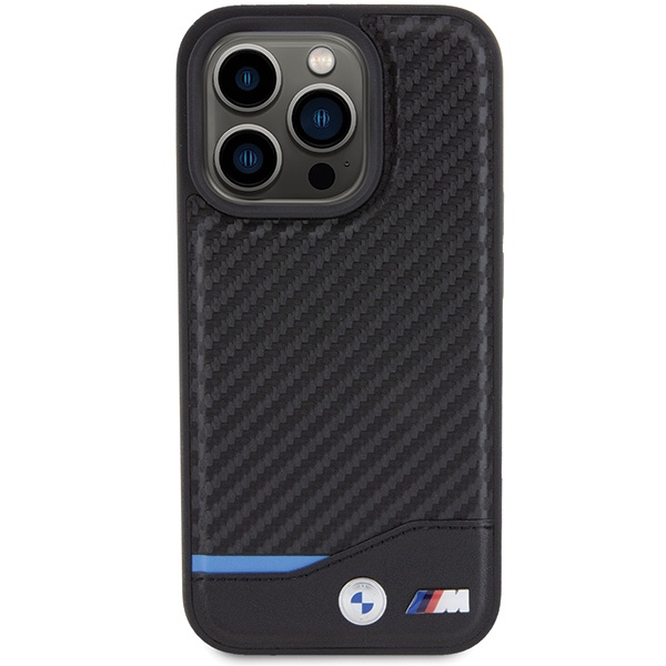 Etui Bmw Bmhmp15l22nbck Iphone 15 Pro 6.1" Czarny/black Hardcase Leather Carbon Magsafe Case