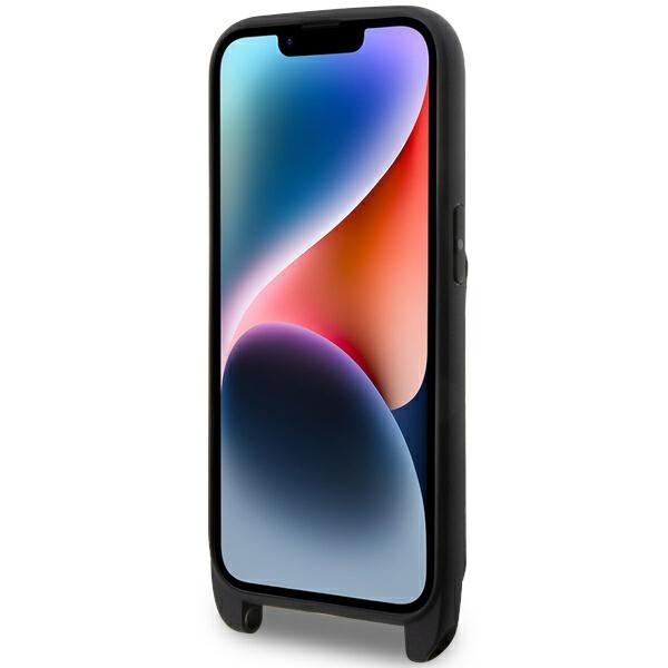 Etui Karl Lagerfeld KLHCP14LCSAKHPKK iPhone 14 Pro 6.1" hardcase czarny/black Crossbody Saffiano Monogram Ikonik Case