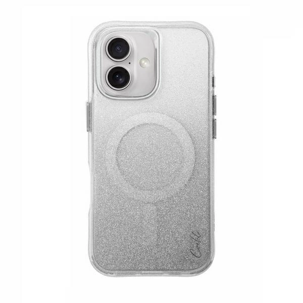 UNIQ etui Coehl Lumino iPhone 16 6.1" Magnetic Charging srebrny/sparkling silver