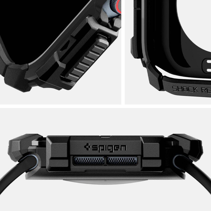 ETUI SPIGEN RUGGED ARMOR APPLE WATCH 10 (42 MM) MATTE BLACK