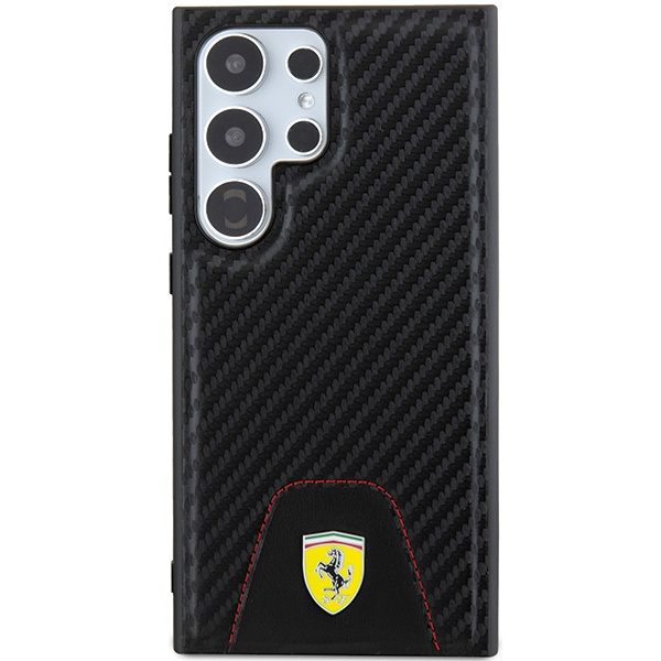 Etui FerrariFEHCS24LN3PUK Samsung Galaxy S24 Ultra S928 czarny/black hardcase Carbon Stitched Bottom Case