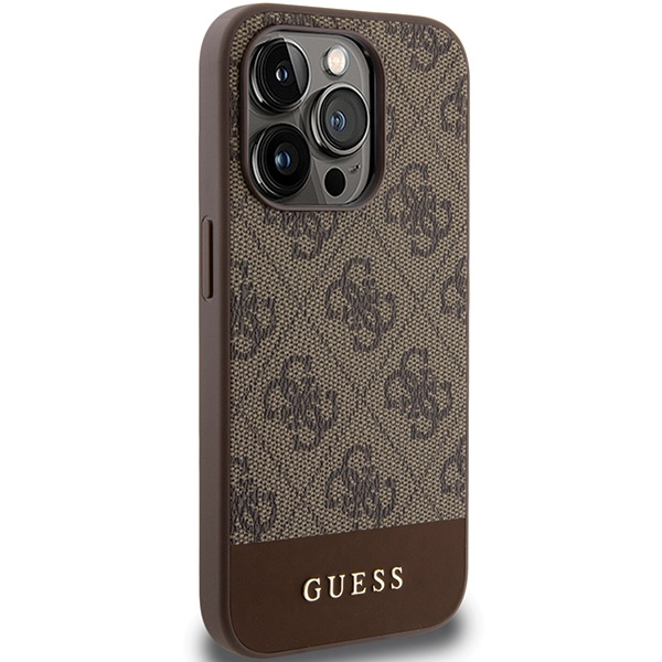 Etui Guess GUHCP15XG4GLBR iPhone 15 Pro Max 6.7" brązowy/brown hardcase 4G Stripe Collection Case