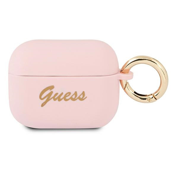 Etui GUESS Apple AirPods Pro Silicone Vintage Script Różowy Case