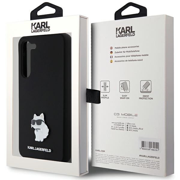 Etui Karl Lagerfeld KLHCS24MSMHCNPK S24+ S926 czarny/black hardcase Silicone Choupette Metal Pin