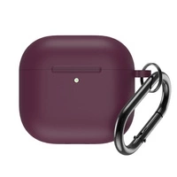 Etui silikonowe na Airpods 4 z karabińczykiem - bordowe