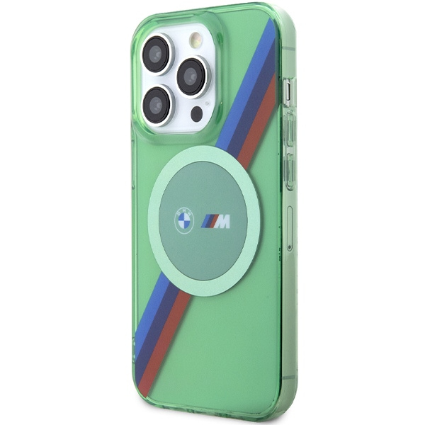 Etui Bmw Bmhmp15lhdtn Iphone 15 Pro 6.1" Zielony/green Hardcase M Tricolor Stripes Magsafe Case