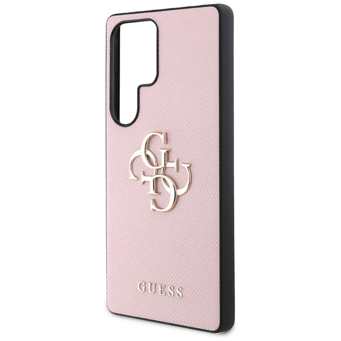 Etui Guess Grained Big 4G Logo Small      Classic Logo do Samsung Galaxy S25 Ultra różowy