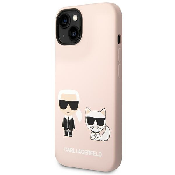 Etui KARL LAGERFELD Apple iPhone 14 Silicone Karl & Choupette Magsafe Jasnoróżowy Hardcase