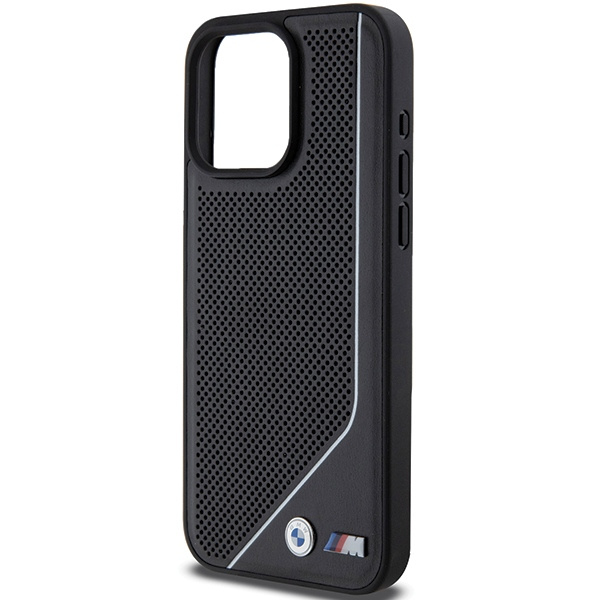 Etui Bmw Bmhmp15l23pucpk Iphone 15 Pro 6.1" Czarny/black Hardcase Perforated Twisted Line Magsafe Case
