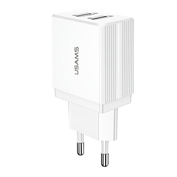 USAMS Ład. siec. 2xUSB T24 2,1A biały /white CC90TC01 (US-CC090)
