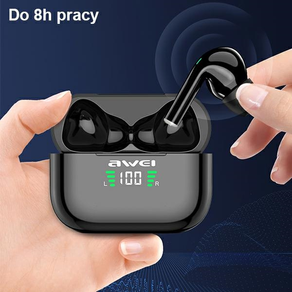 AWEI słuchawki Bluetooth 5.1 T29P TWS + stacja dokująca czarny/black