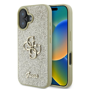 Etui Guess iPhone 16 Plus złoty/gold HC Fixed Glitter Big 4G