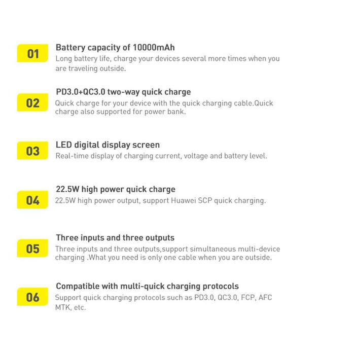 Baseus Adaman Metal powerbank z szybkim ładowaniem 10000mAh 22.5W (Overseas Edition 2021) z Kablem USB-A - USB-C 0.3m Czarny