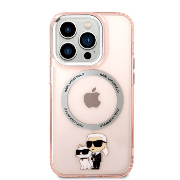 Etui KARL LAGERFELD Apple iPhone 14 Pro Max IML NFT Karl&Choupette Magsafe Różowy Hardcase