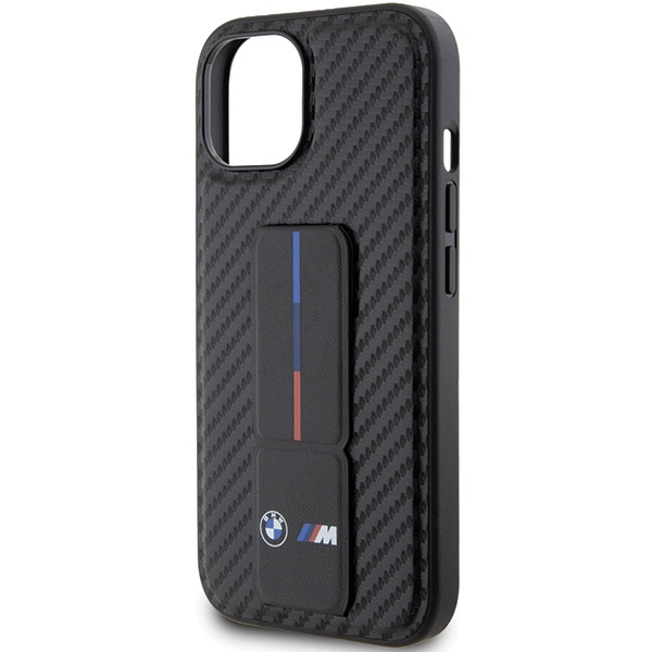 Etui Bmw Bmhcp15sgspcck Iphone 15 6.1" Czarny/black Hardcase Grip Stand Smooth & CarbonCase