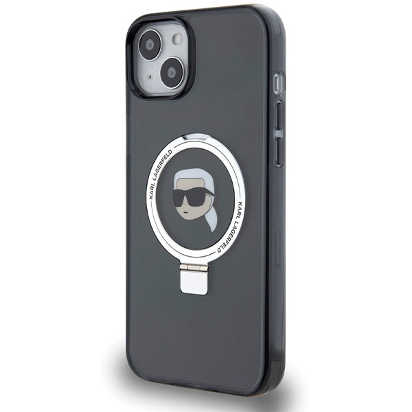 Etui Karl Lagerfeld KLHMP15MHMRSKHK iPhone 15 Plus 6.7" czarny/black hardcase Ring Stand Karl Head MagSafe Case