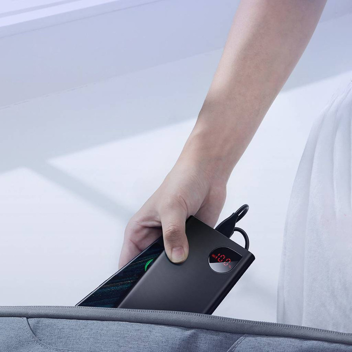 Baseus Adaman Metal powerbank z szybkim ładowaniem 10000mAh 22.5W (Overseas Edition 2021) z Kablem USB-A - USB-C 0.3m Czarny