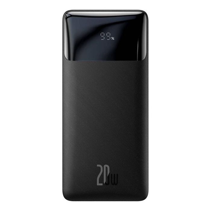 Baseus Bipow powerbank z szybkim ładowaniem 10000mAh 20W czarny (Overseas Edition) + kabel USB-A - Micro USB 0.25m czarny (PPBD050301)